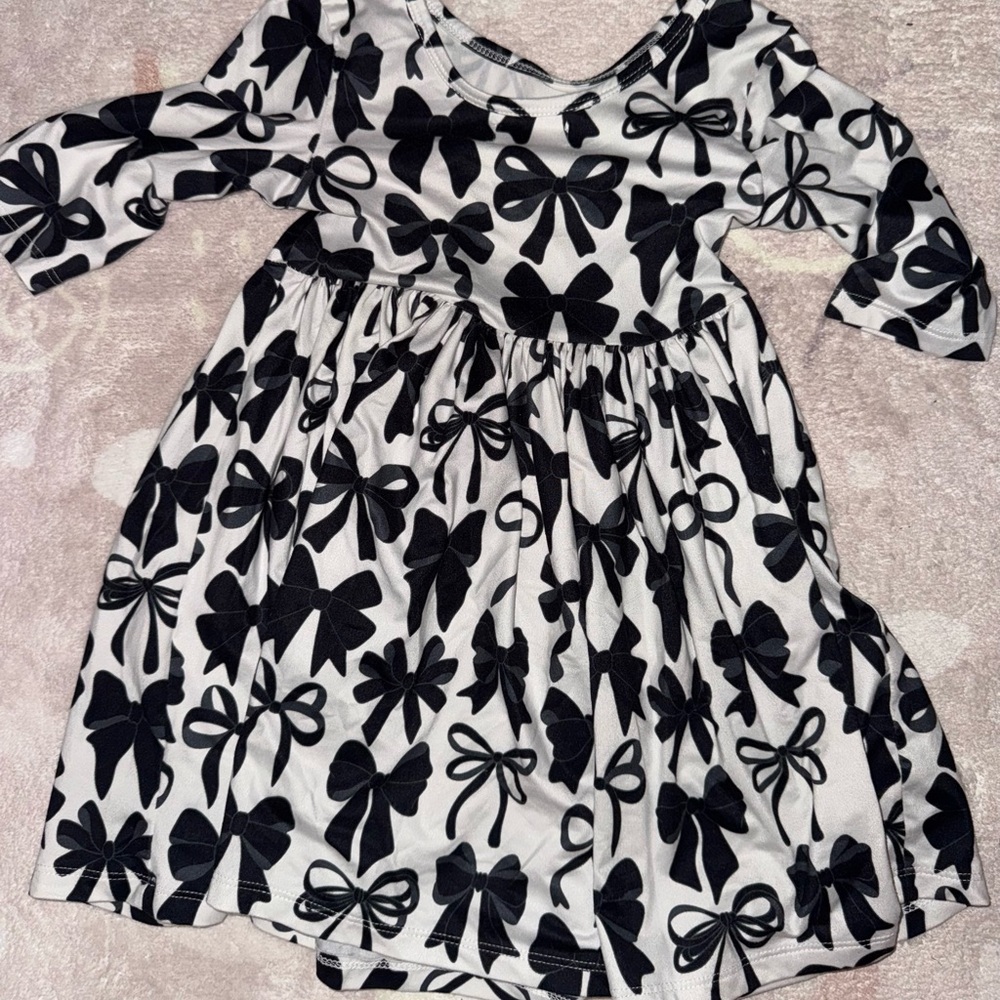 Mila & Rose Black & White Bow Print Dress